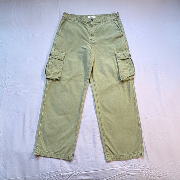 Madewell Garment Dyed Straight Cargo Pants Olive Green Utility Sz 29🧡 - Picture 11 of 11